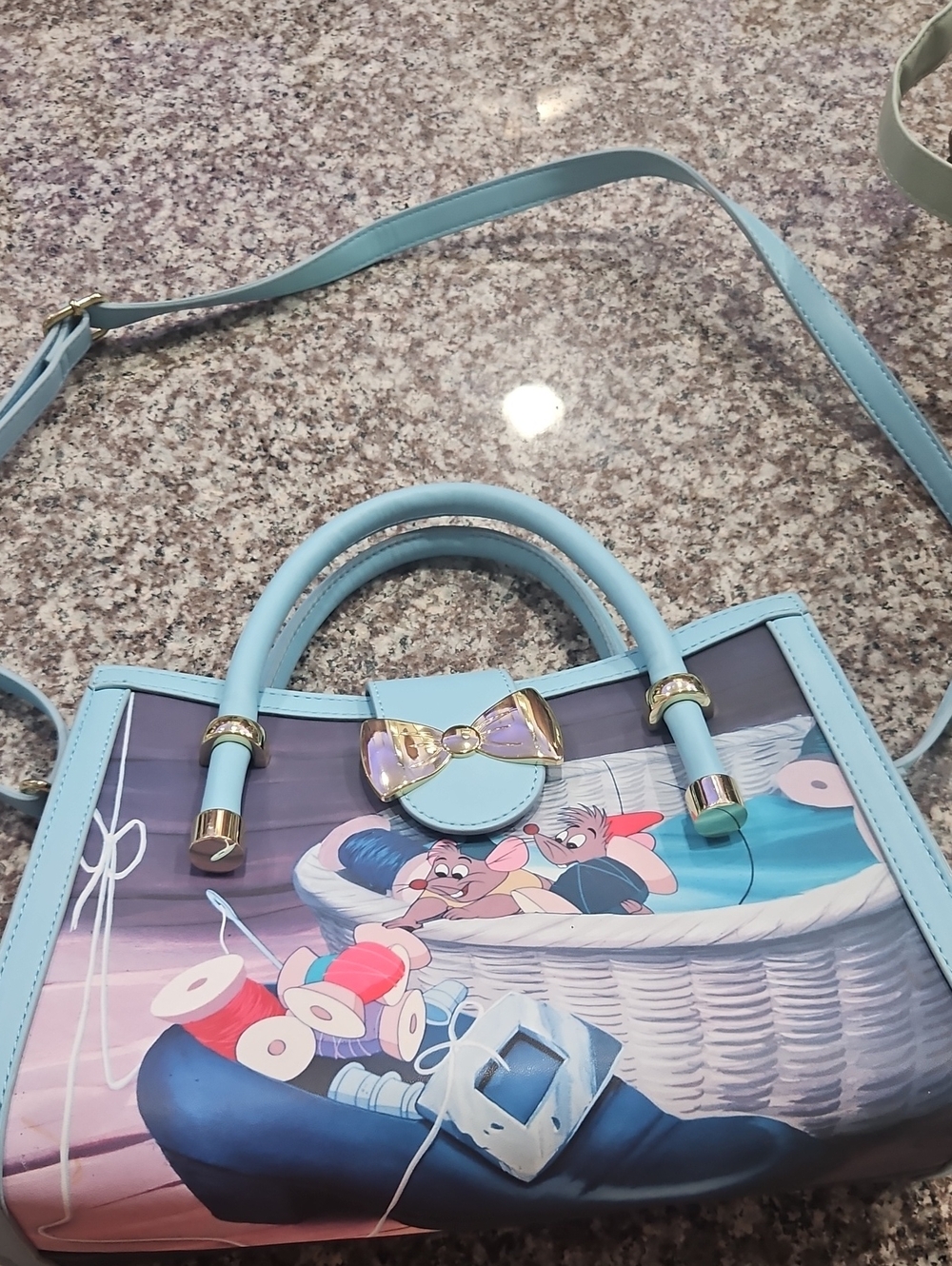 Dinsey Loungefly  Cinderella Tote Bag with gold finishes.
